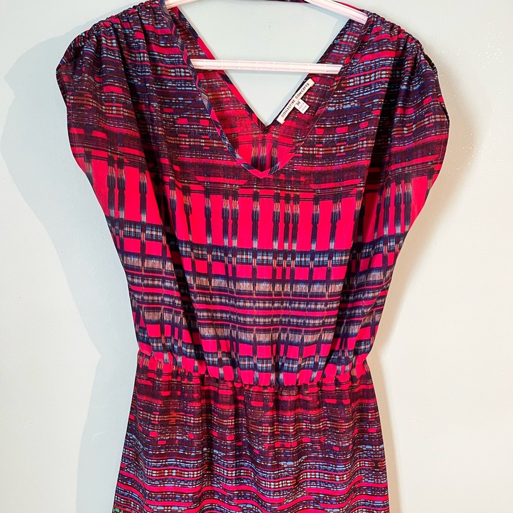 Shirt sleeve printed pink dress